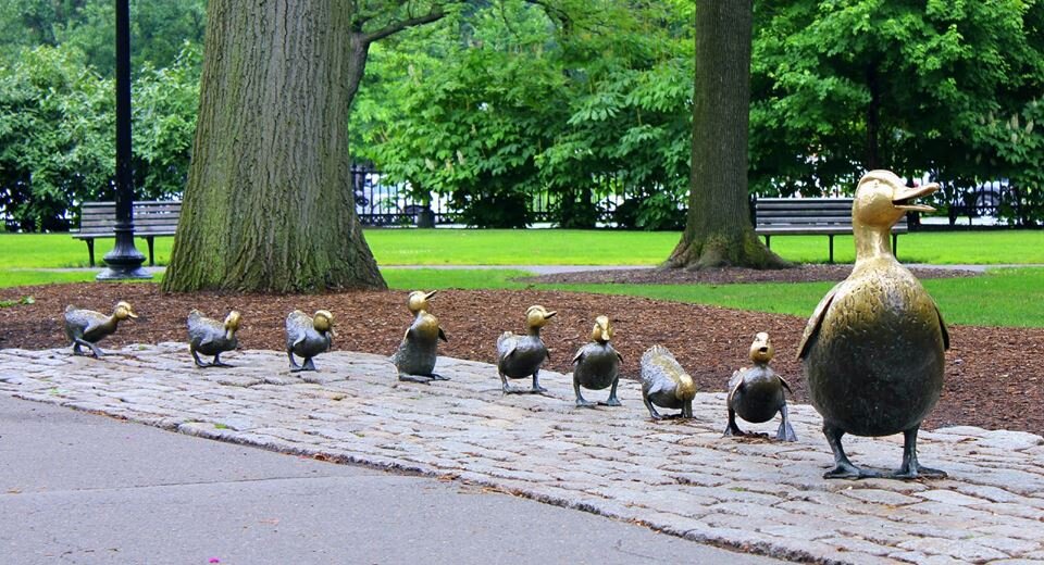 Make Way for Ducklings Statue at Boston Common