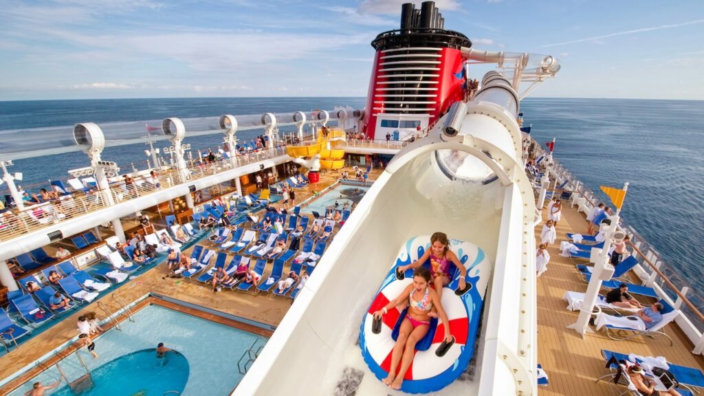 image of the AquaDuck water slide on the Disney Fantasy